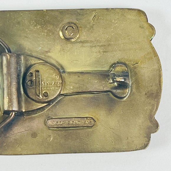 Dezy Denver Patriotic Eagle Crest Brass Buckle Bicentennial United States - Picture 6 of 8